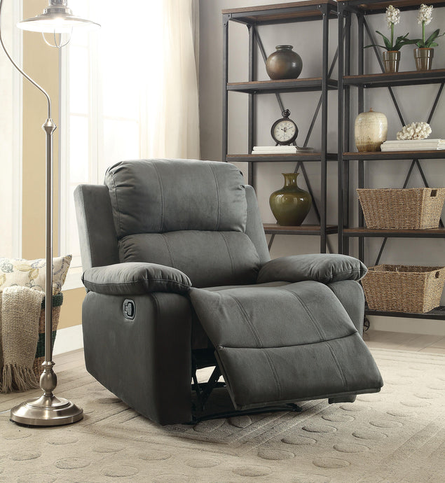 Bina Charcoal Polished Microfiber Recliner (Motion) image