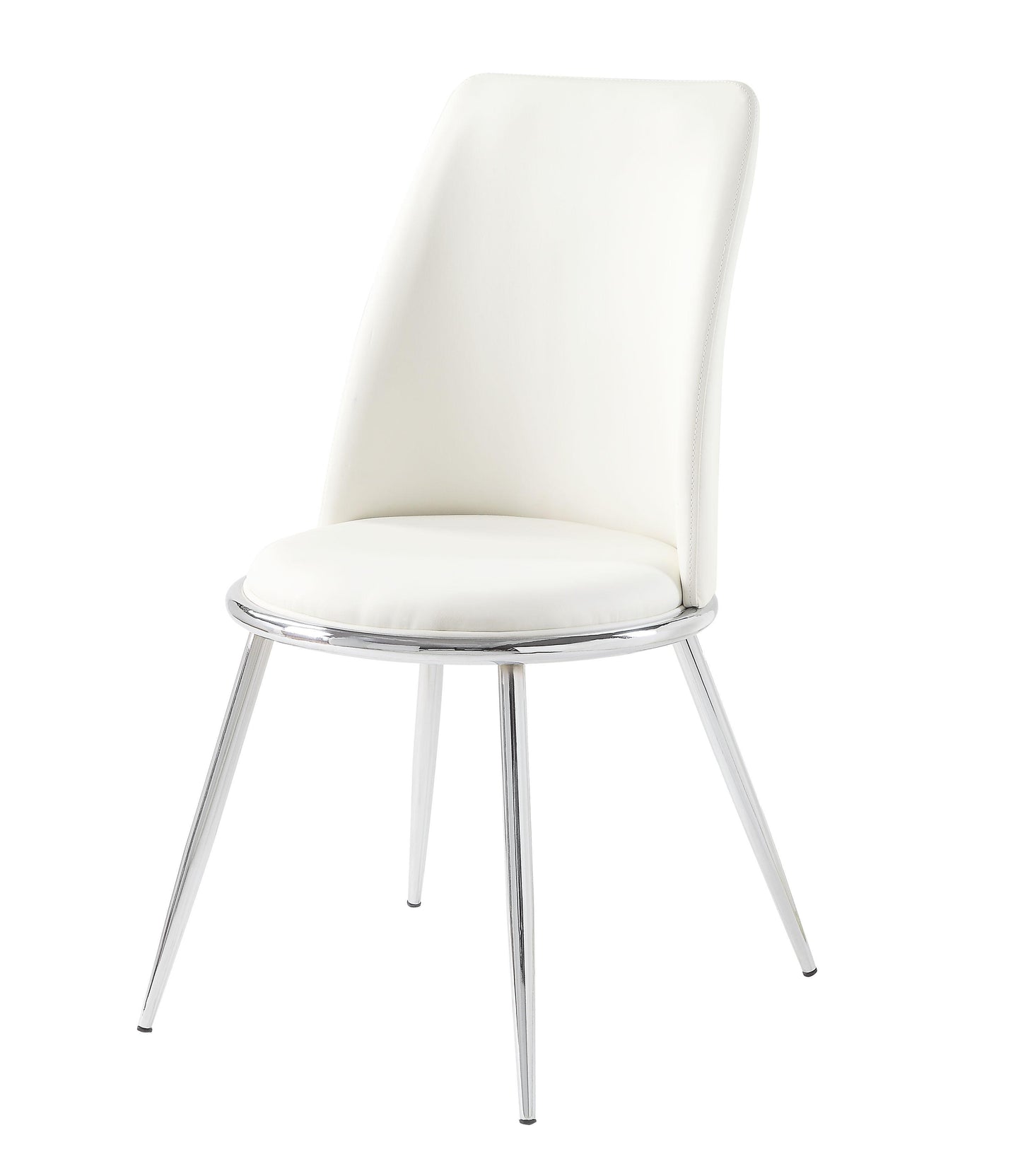 Weizor White PU & Chrome Side Chair image