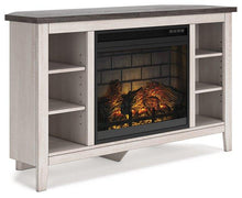 Load image into Gallery viewer, Dorrinson Corner TV Stand with Electric Fireplace
