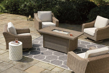 Load image into Gallery viewer, Beachcroft Beachcroft Fire Pit Table with Four Nuvella Swivel Lounge Chairs
