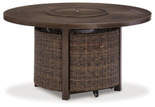 Load image into Gallery viewer, Paradise Trail Paradise Trail Fire Pit Table with 4 Nuvella Swivel Lounge Chairs
