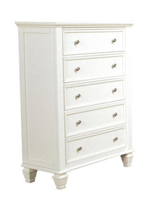 Sandy Beach 5-drawer Rectangular Chest Cream White