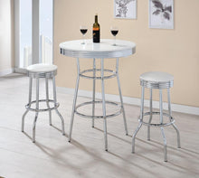 Load image into Gallery viewer, Theodore Upholstered Top Bar Stools White and Chrome (Set of 2)
