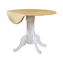 Load image into Gallery viewer, Allison Drop Leaf Round Dining Table Natural Brown and White
