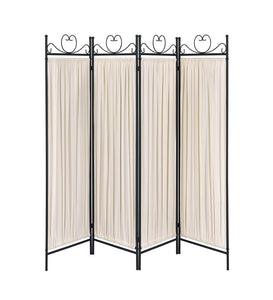 Dove 4-panel Folding Screen Beige and Black