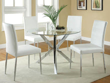 Load image into Gallery viewer, Vance Glass Top Dining Table with X-cross Base Chrome
