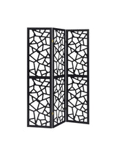 Load image into Gallery viewer, Nailan 3-panel Open Mosaic Pattern Room Divider Black
