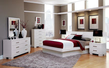 Load image into Gallery viewer, Jessica Eastern King Platform Bed with Rail Seating White
