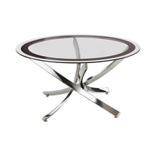 Load image into Gallery viewer, Brooke Glass Top Coffee Table Chrome and Black
