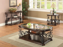 Load image into Gallery viewer, Laney Sofa Table Deep Merlot and Clear
