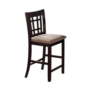 Lavon Lattice Back Counter Stools Tan and Espresso (Set of 2)