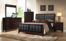 Load image into Gallery viewer, Carlton Eastern King Upholstered Bed Cappuccino and Black
