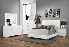 Load image into Gallery viewer, Felicity Eastern King, Queen, &amp; Cal.King Panel Bed Glossy White

