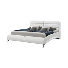 Load image into Gallery viewer, Jeremaine California King, E.King, &amp; Queen Upholstered Bed White
