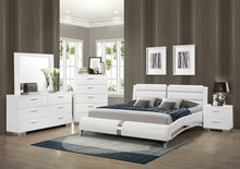 Load image into Gallery viewer, Jeremaine California King, E.King, &amp; Queen Upholstered Bed White
