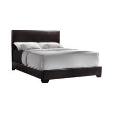 Load image into Gallery viewer, Conner Eastern King Upholstered Panel Bed Dark Brown
