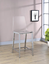 Load image into Gallery viewer, Juelia Counter Height Stools Chrome and Clear Acrylic (Set of 2)
