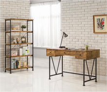 Load image into Gallery viewer, Analiese 3-drawer Writing Desk Antique Nutmeg and Black
