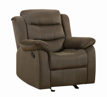 Load image into Gallery viewer, Rodman Upholstered Glider Recliner Chocolate
