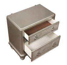 Load image into Gallery viewer, Bling Game 2-drawer Nightstand Metallic Platinum
