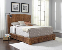 Load image into Gallery viewer, Laughton Hand-Woven Banana Leaf Eastern King Bed Amber
