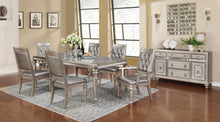 Load image into Gallery viewer, Bling Game Rectangular Dining Table with Leaf Metallic Platinum
