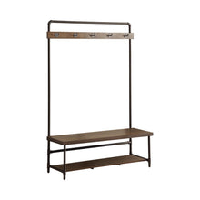 Load image into Gallery viewer, Alise Hall Tree with 5 Coat Hooks Chestnut and Dark Bronze
