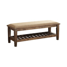 Load image into Gallery viewer, Franco Bench with Lower Shelf Beige and Burnished Oak
