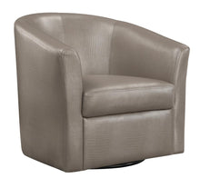 Load image into Gallery viewer, Turner Upholstery Sloped Arm Accent Swivel Chair Champagne
