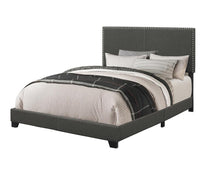 Load image into Gallery viewer, Boyd Eastern King Upholstered Bed with Nailhead Trim Charcoal
