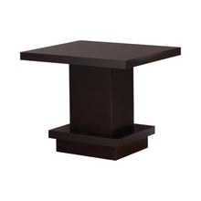 Load image into Gallery viewer, Reston Pedestal Square End Table Cappuccino
