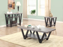 Load image into Gallery viewer, Stevens V-shaped Sofa Table Black and Antique Grey
