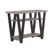Load image into Gallery viewer, Stevens V-shaped Sofa Table Black and Antique Grey
