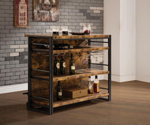 Load image into Gallery viewer, Renaldi Bar Unit with Stemware Rack Antique Nutmeg
