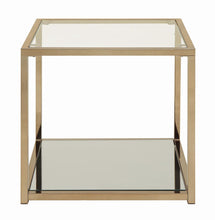 Load image into Gallery viewer, Cora End Table with Mirror Shelf Chocolate Chrome
