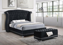 Load image into Gallery viewer, Barzini Eastern King Tufted Upholstered Bed Black
