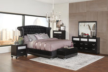 Load image into Gallery viewer, Barzini California King, E.King, &amp; Queen Tufted Upholstered Bed Black
