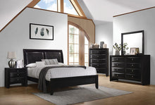 Load image into Gallery viewer, Briana Queen Upholstered Panel Bed Black
