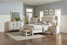 Load image into Gallery viewer, Franco Eastern King &amp; Queen Panel Bed Antique White &amp; Oak
