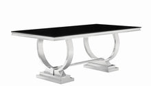 Load image into Gallery viewer, Antoine Rectangular Dining Table Chrome and Black
