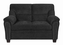 Load image into Gallery viewer, Clementine Upholstered Loveseat with Nailhead Trim Grey
