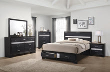 Load image into Gallery viewer, Miranda California King. E.King, &amp; Queen 2-drawer Storage Bed Black &amp; White

