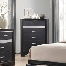 Load image into Gallery viewer, Miranda 5-drawer Chest Black and Rhinestone
