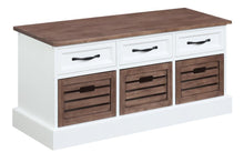 Load image into Gallery viewer, Alma 3-drawer Storage Bench Weathered Brown and White
