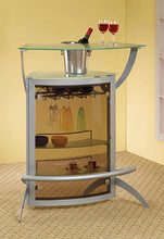 Load image into Gallery viewer, Dallas 2-shelf Home Bar Silver and Frosted Glass
