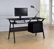 Load image into Gallery viewer, Weaving 2-drawer Computer Desk Black
