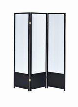 Load image into Gallery viewer, Calix 3-panel Folding Floor Screen Translucent and Black
