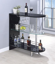 Load image into Gallery viewer, Adolfo 3-tier Bar Table Glossy Black and Clear
