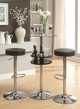 Load image into Gallery viewer, Gianella Glass Top Bar Table with Wine Storage Black and Chrome
