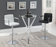 Load image into Gallery viewer, Denali Round Glass Top Bar Table Chrome
